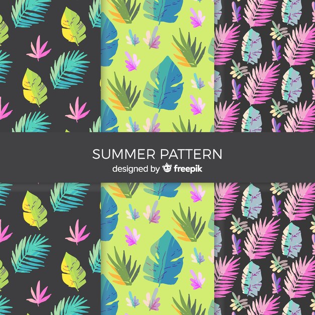 Colección de estampados de verano en acuarela
