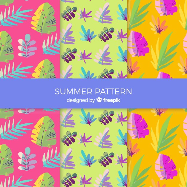 Colección de estampados de verano en acuarela