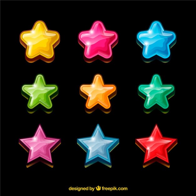Colección de estrellas coloridas