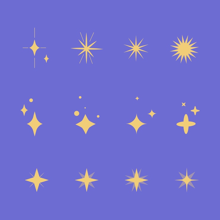 Vector gratuito colección de estrellas planas y brillantes