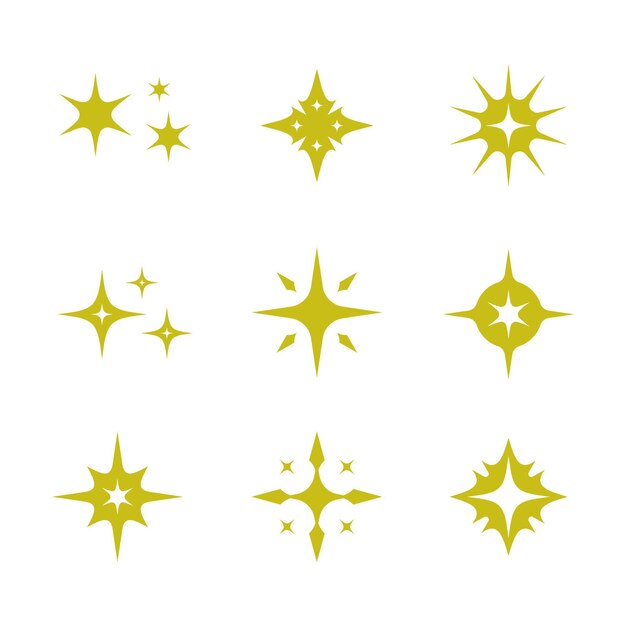 Colección de estrellas planas y brillantes