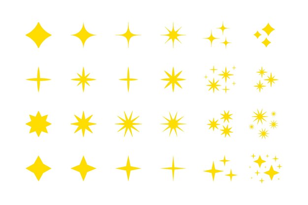 Colección estrellas planas brillantes