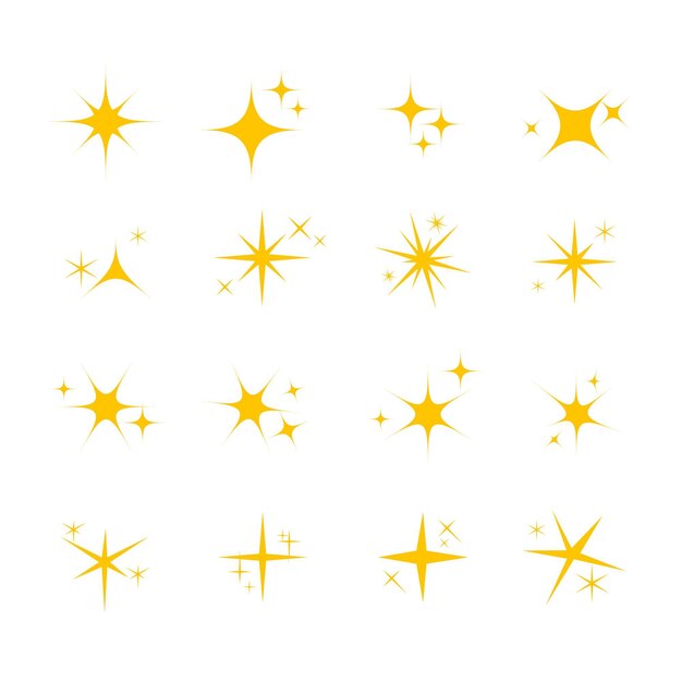 Colección de estrellas planas y brillantes