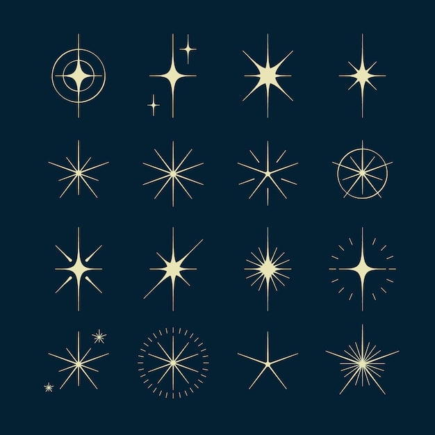 Vector gratuito colección estrellas planas brillantes