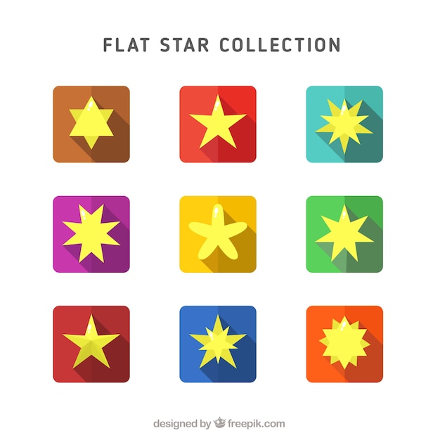 Vector gratuito colección de estrellas planas