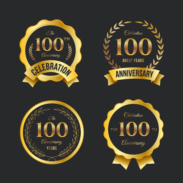Colección de etiquetas 100 aniversario