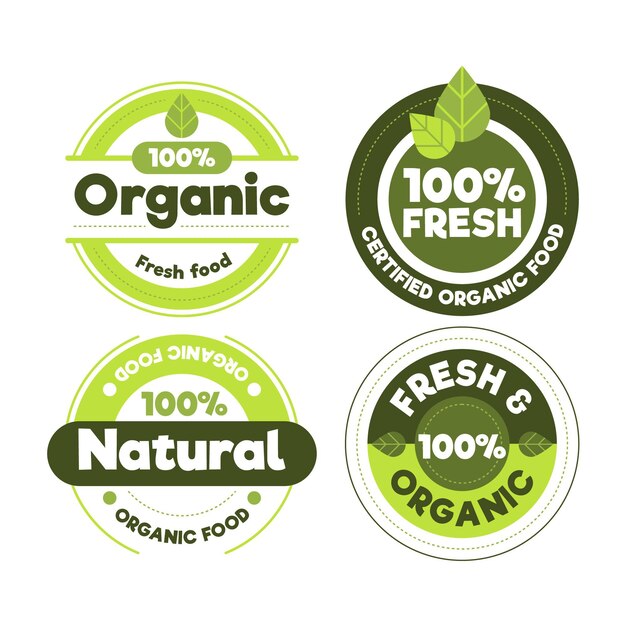 Colección de etiquetas 100% naturales