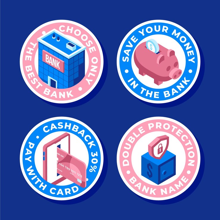 Vector gratuito colección de etiquetas bancarias y financieras.
