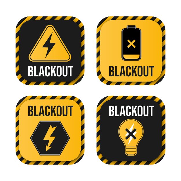 Colección de etiquetas blackout degradado