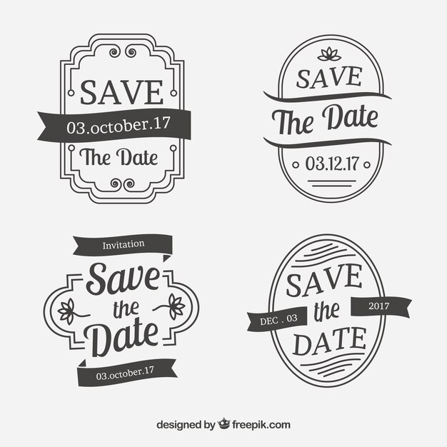 Colección de etiquetas de boda