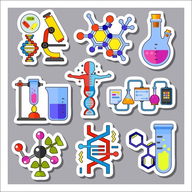 Colección de etiquetas de ciencia