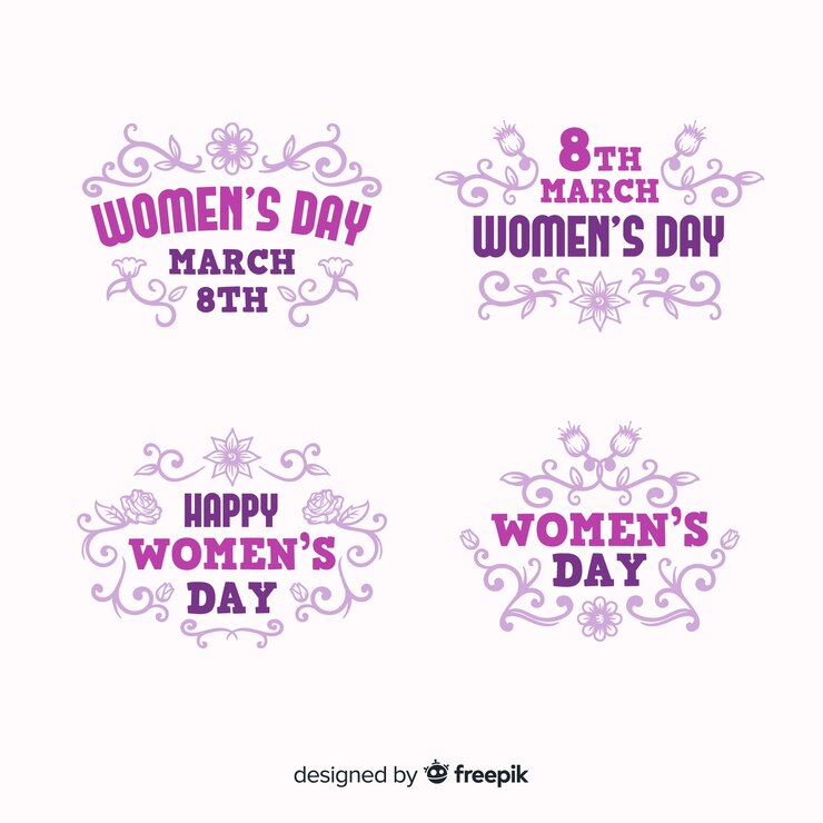 Vector gratuito colección de etiquetas del día de la mujer