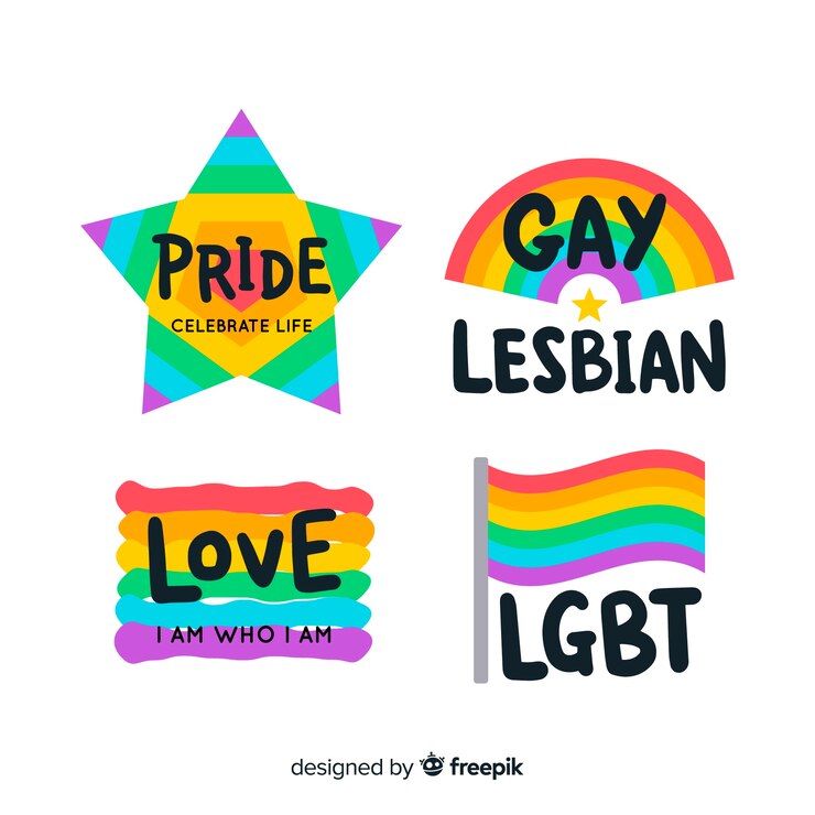 Vector gratuito colección de etiquetas de día del orgullo lgbt