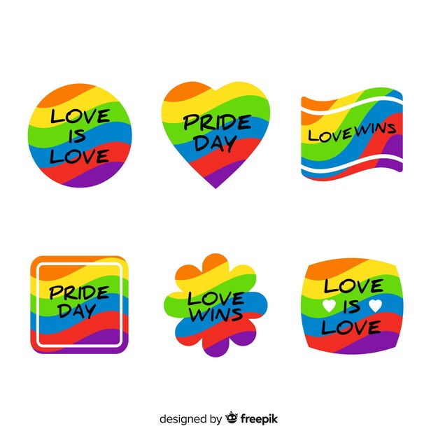 Colección de etiquetas del día del orgullo lgbt