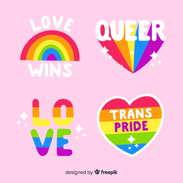 Colección de etiquetas del día del orgullo lgbt