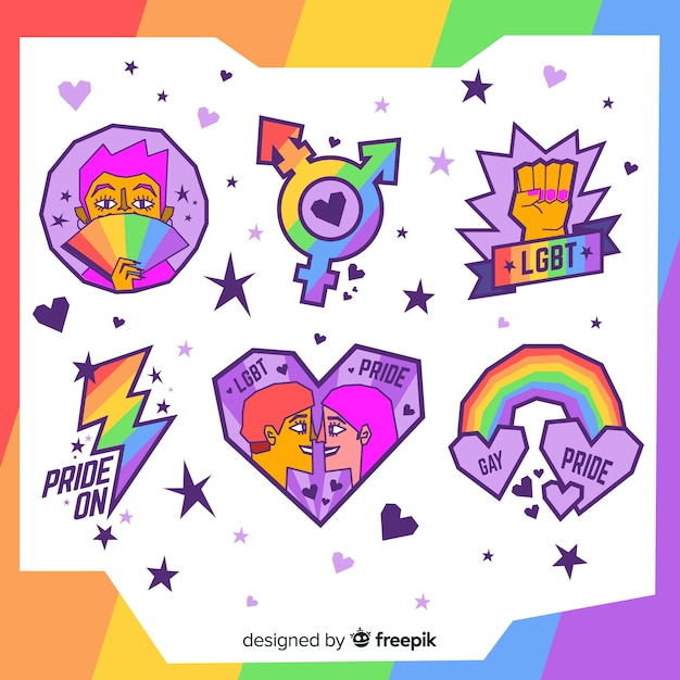 Colección de etiquetas del día del orgullo lgbt