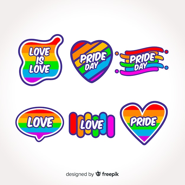 Colección de etiquetas del día del orgullo