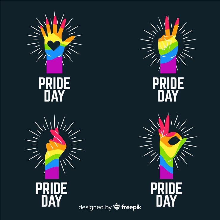 Vector gratuito colección de etiquetas del día del orgullo
