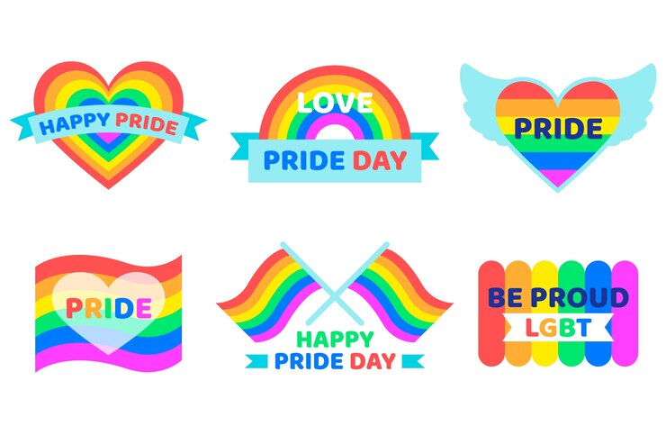 Vector gratuito colección de etiquetas del día del orgullo