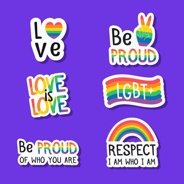 Colección de etiquetas del día del orgullo