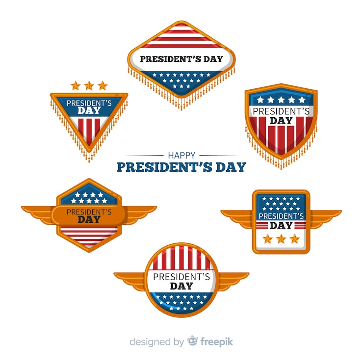 Vector gratuito colección de etiquetas del día del presidente