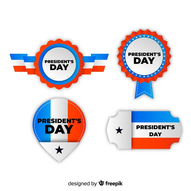 Colección de etiquetas del día del presidente