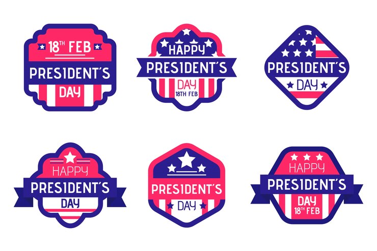 Vector gratuito colección de etiquetas del día del presidente