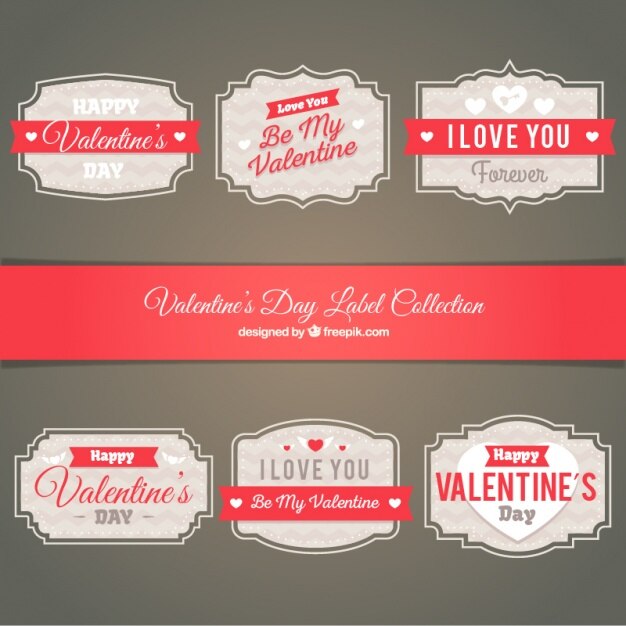 Colección de etiquetas del día de san valentín