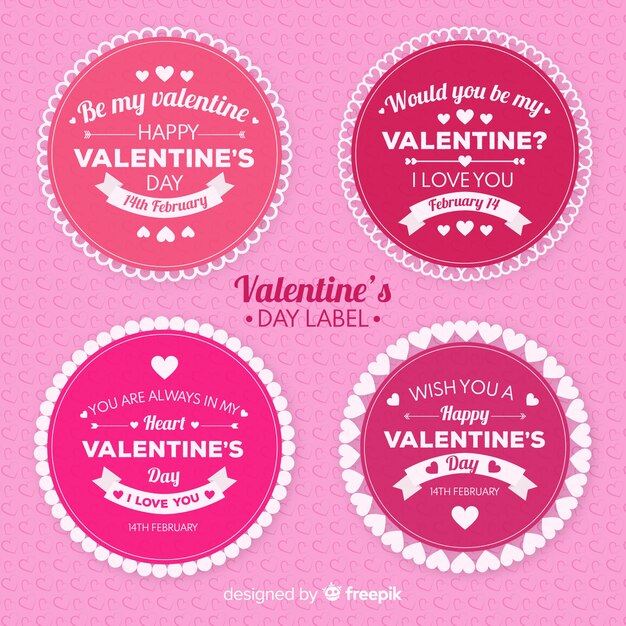 Colección de etiquetas de día de san valentín