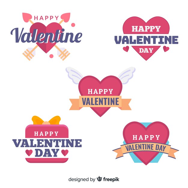 Colección de etiquetas del día de san valentin