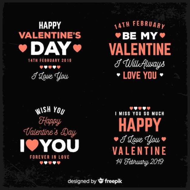 Vector gratuito colección de etiquetas del día de san valentin