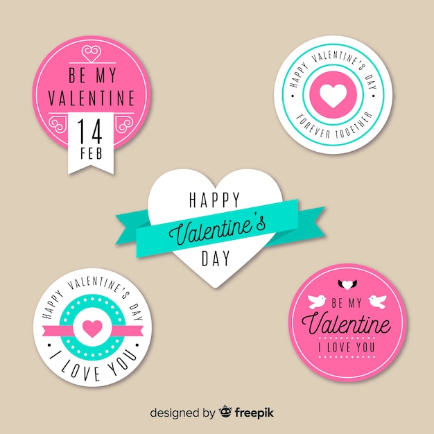 Vector gratuito colección de etiquetas del día de san valentin