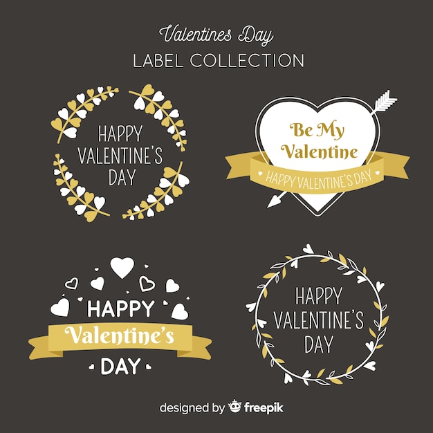 Vector gratuito colección de etiquetas del día de san valentin