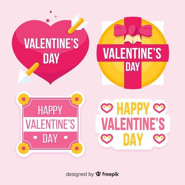 Vector gratuito colección de etiquetas del día de san valentin