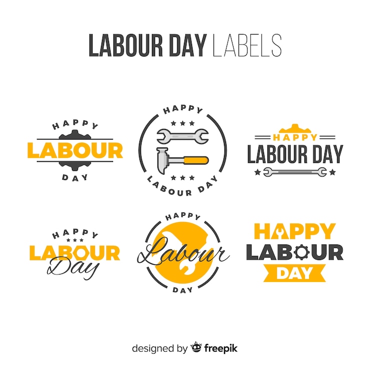 Vector gratuito colección de etiquetas del día del trabajador
