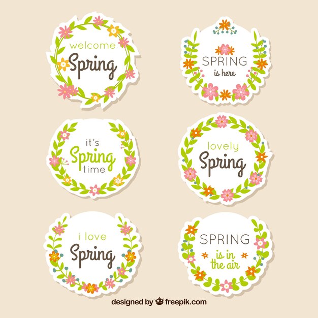 Colección de etiquetas e insignias de primavera