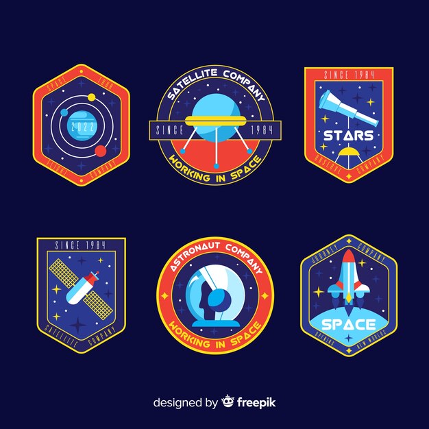 Colección de etiquetas del espacio