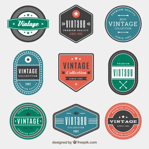 Colección de etiquetas en estilo vintage