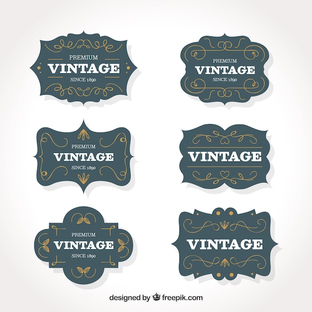 Colección de etiquetas con estilo vintage