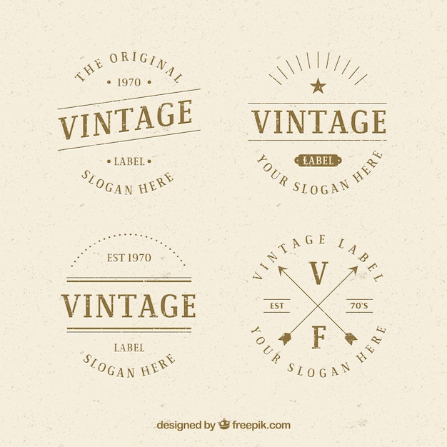 Vector gratuito colección de etiquetas con estilo vintage