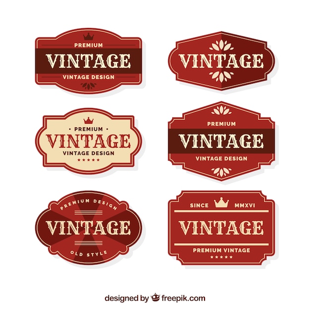 Vector gratuito colección de etiquetas con estilo vintage