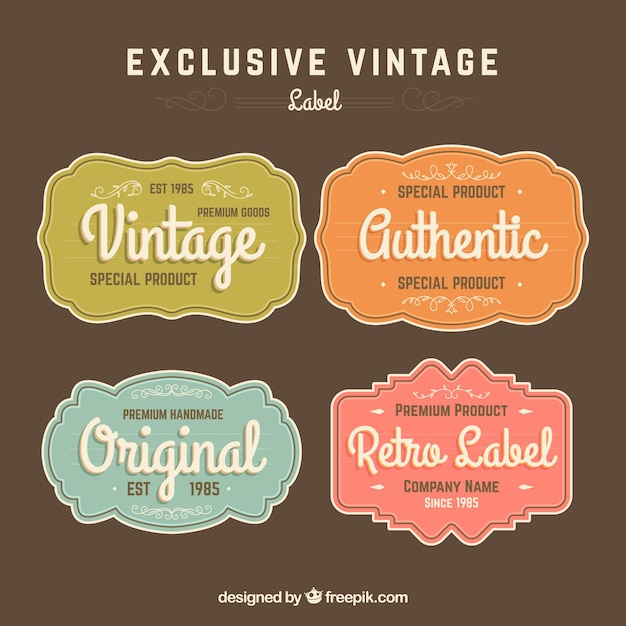 Vector gratuito colección de etiquetas en estilo vintage