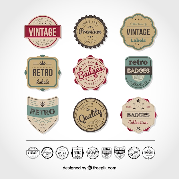 Vector gratuito colección de etiquetas en estilo vintage