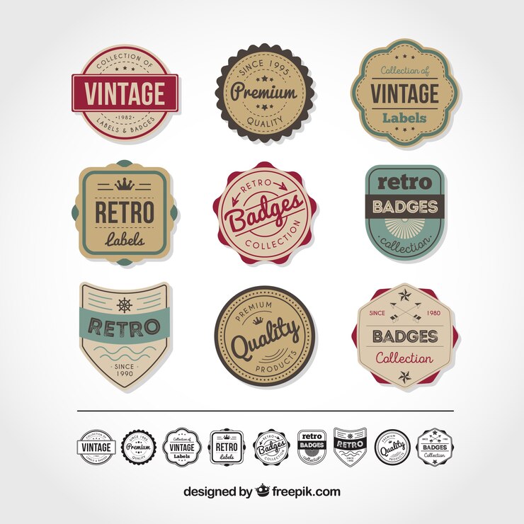 Vector gratuito colección de etiquetas en estilo vintage