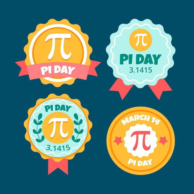 Vector gratuito colección de etiquetas flat pi day