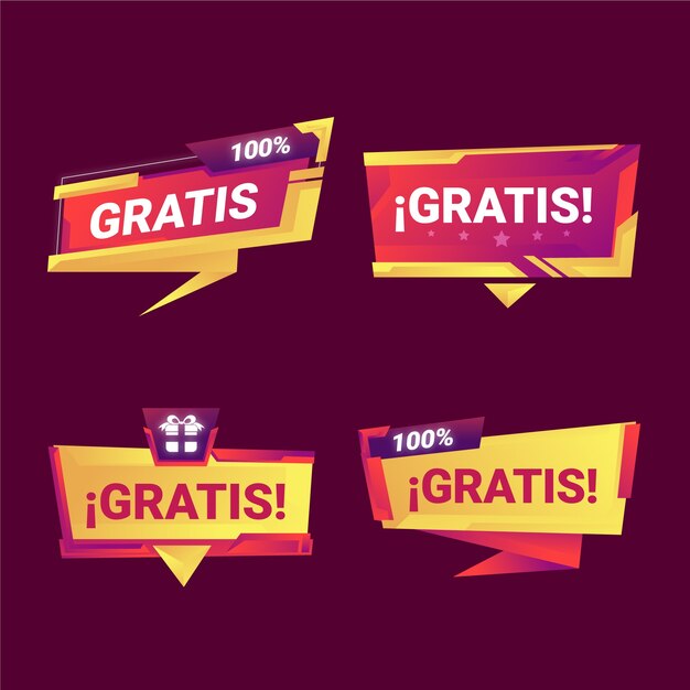 colección de etiquetas gratis degradado