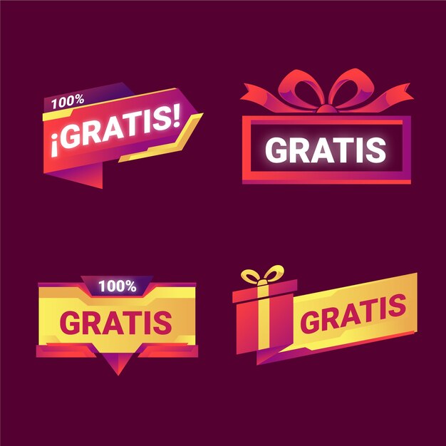 colección de etiquetas gratis degradado