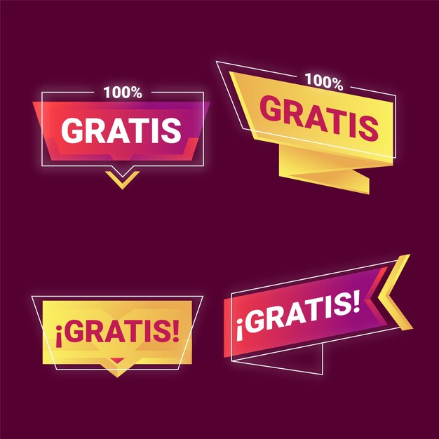 colección de etiquetas gratis degradado