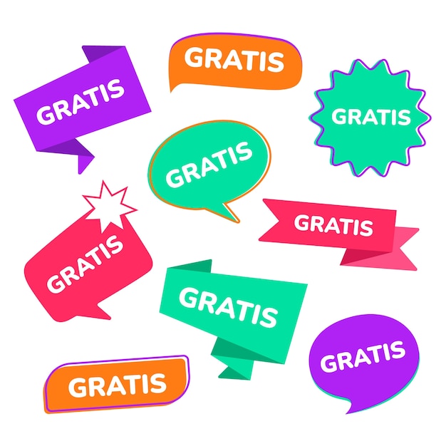 Colección de etiquetas gratis dibujadas a mano