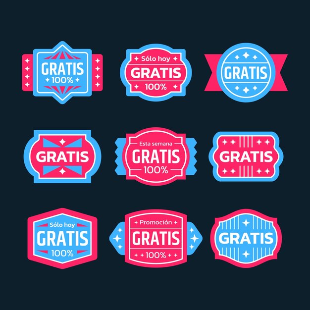 Colección de etiquetas gratis dibujadas a mano